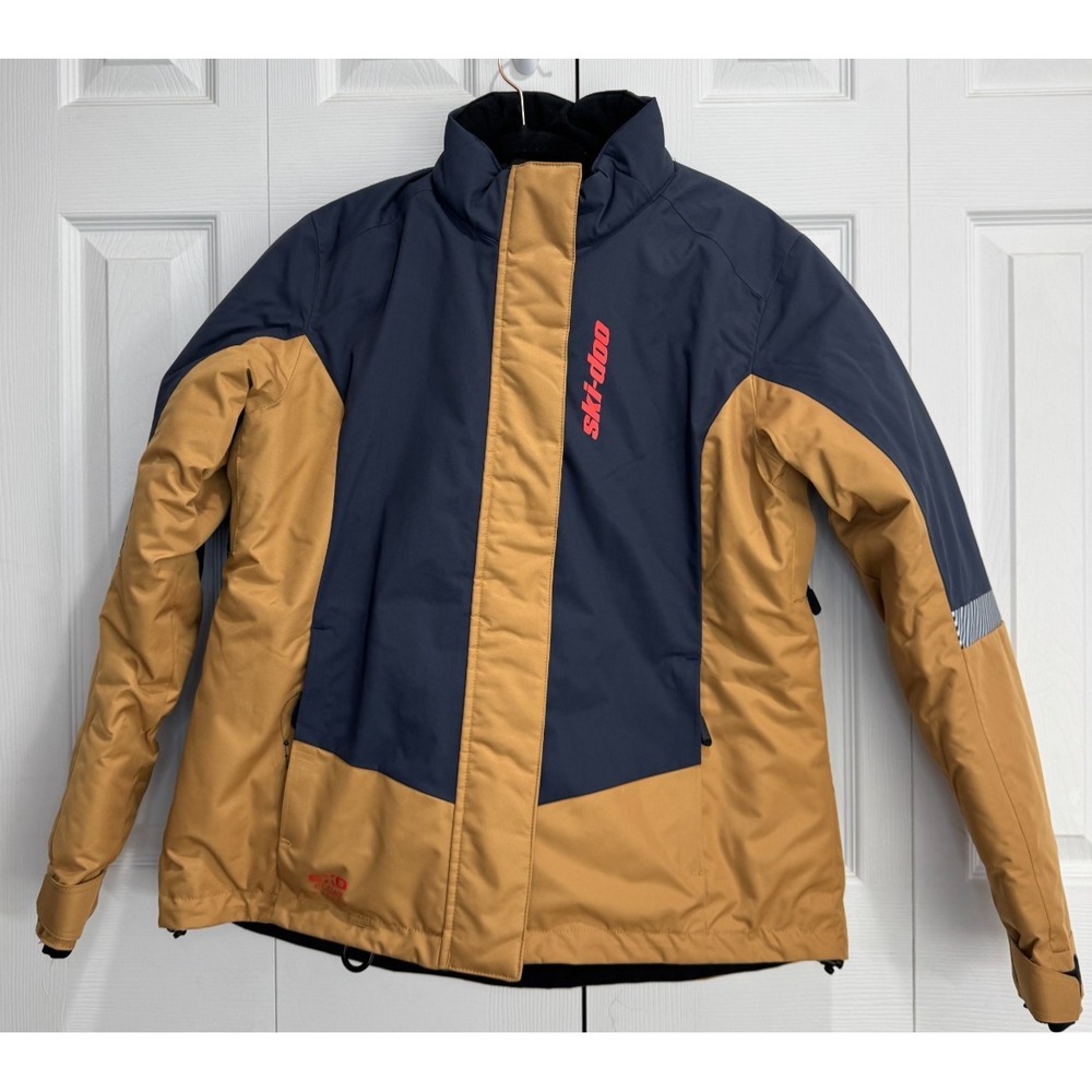 Ski-Doo Vasa jacket Women's Medium Dark Gray Tan Long Sleeve‎ Full Zip Outdoor